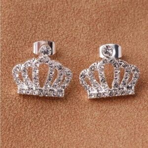 Rhinestone Crown Earrings